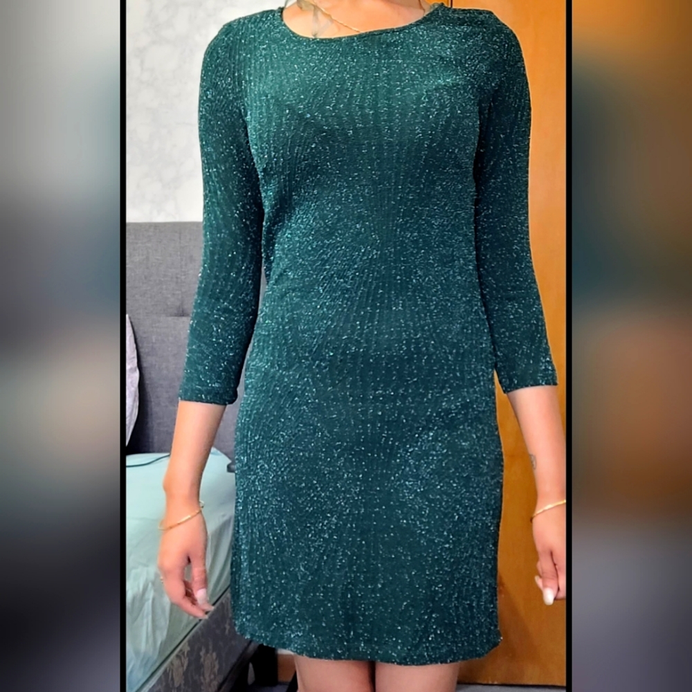 Green sparkly dress